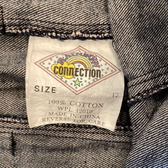 Girl’s Rainbow Connection Denim Jean Bib Overalls Size 12 USED - Picture 2 of 5
